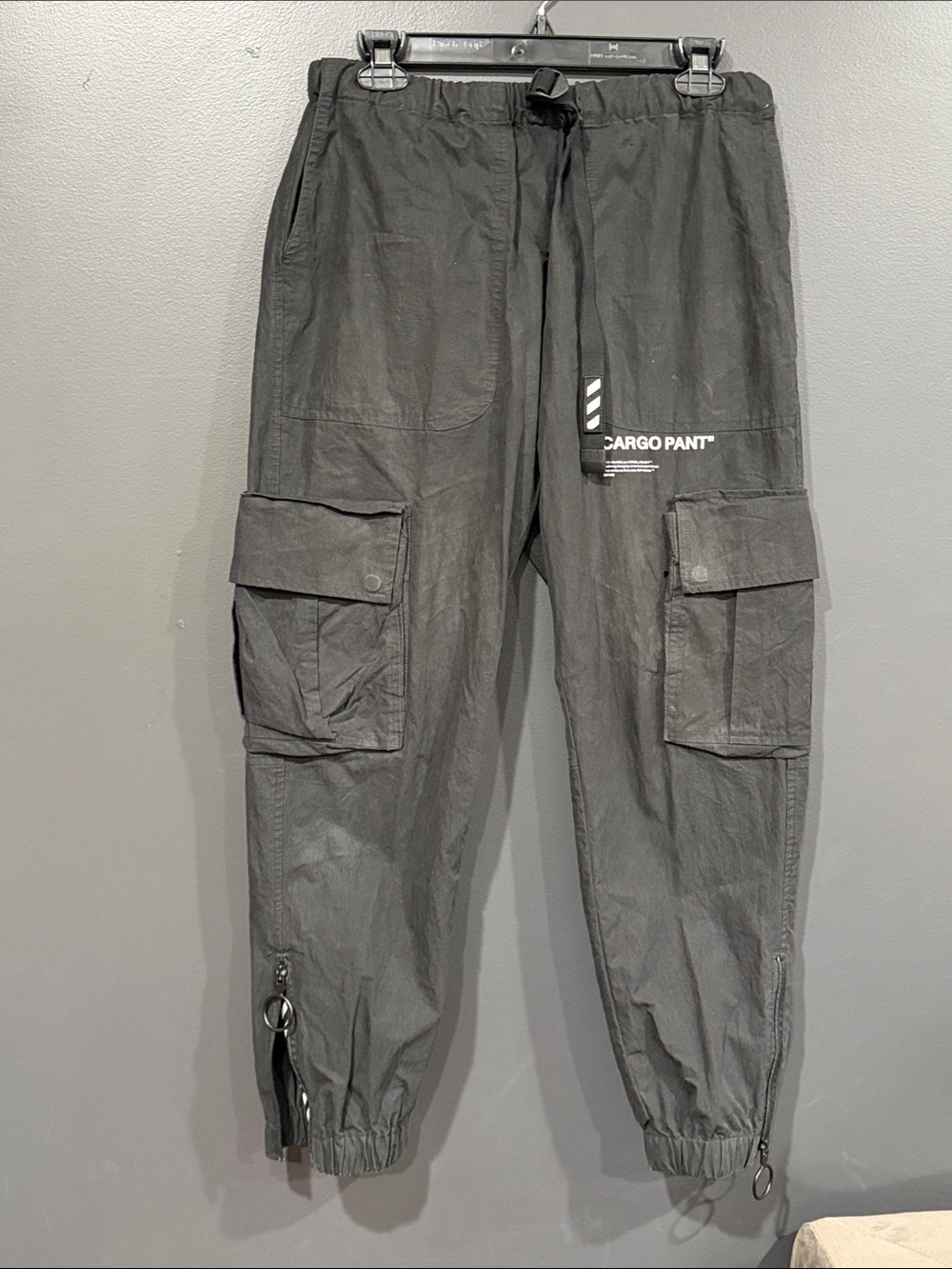 Off-White Black Cargo Pant with Utility Pockets